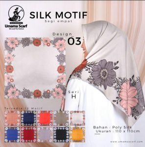 jilbab segiempat silk motif umama scarf